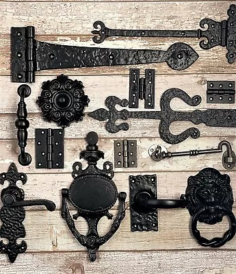 £4.25 • Buy Heavy Duty Hand Cast Iron Door Furniture- Black Finish- Knocker -hinges-handles