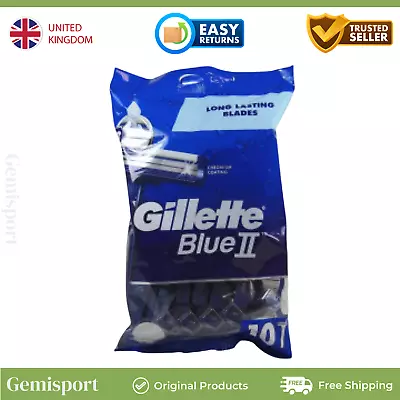 Gillette Blue II Disposable Fixed Head Disposable Razors Pack Of 10 • £7.69