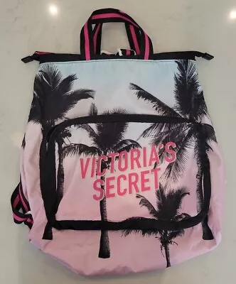 Victoria's Secret Backpack Packable Book Bag Travel Zip Closure Adjustable Strap • $29.99