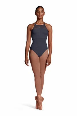 £39.99 • Buy Mirella By Bloch Ladies Halter Neck Leotard Spliced Lace Panels M2179LM Pewter