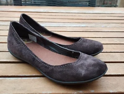 MERRELL Sz 7.5 Avesso Espresso Brown Suede Ballet Flat Women's   • $25.95