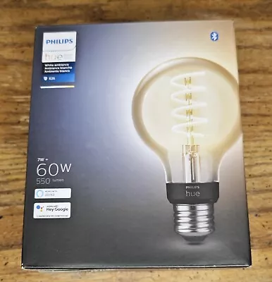 Philips Hue White Ambiance E26 G25 Filament Smart LED Light Bulb 563593 • $34.99