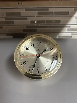 Vintage Desk Brass Clock Bell Co QUARTZ - Ships Clock • $74.99