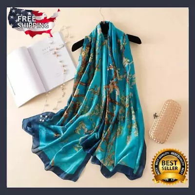 $8.99 • Buy 90*180 New Van Gogh Oil Painting Silk Scarf Pashmina Ladies Wraps Scarves Free 