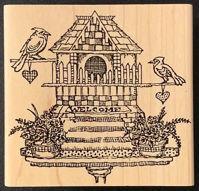 Hampton Art Bird House With Welcome Mat Rubber Stamp • $6.99