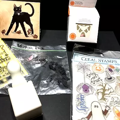 2 Martha Stewart Halloween Punches & Misc. Stamps Rats Cats & Bats Doily • $75