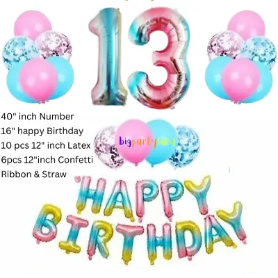 Happy Birthday Foil Balloons Latest Party Decoration Bunting 40  Helium Baloons • £4.95