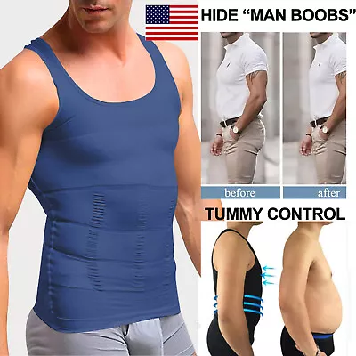 Men's Chest Compression Shirt To Hide Gynecomastia Moobs Shapewear Vest Tank Top • $17.79