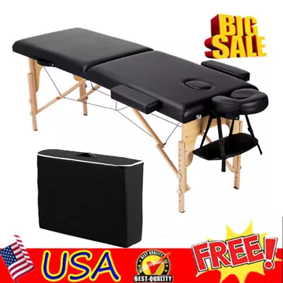 84  Portable Adjustable 2 Section Massage Table Removable Indoor • $79.83