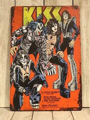 Kiss Comics Tin Metal Poster Sign Vintage Rustic Look Comic Book Cover Concert • $10.97