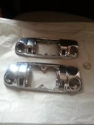 2 Vintage 1970-1986 CHROME METAL Dome Map Light Lamp Cover Assembly Chevrolet • $89.99