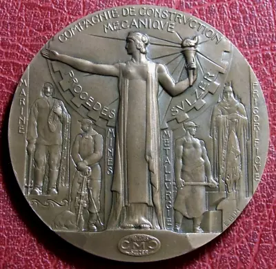 Art Deco Mechanical Engineering Company Rare Medal By Édouard Pierre Marie Blin • $159