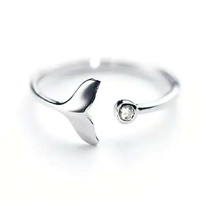 Adjustable Fish Whale Mermaid Silver Ring Teen Women Fashion Jewelry • $7.99