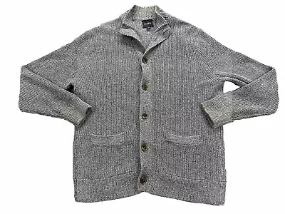 J Crew Men’s Button Down Cardigan Sweater Large Blue Fisherman Grandpa Core • $28.46