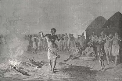 MALI. Dances Of The Malinke Tribe 1880 Old Antique Vintage Print Picture • £6