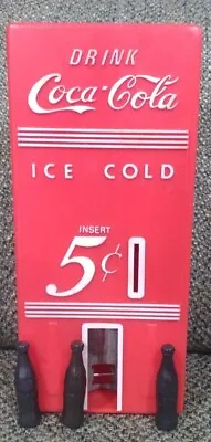 1980 Vintage Drink Coca Cola Ice Cold Toy Vending Machine W/ Three Small Bottles • $25
