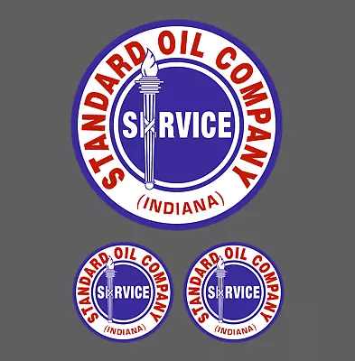 Standard Oil Co Indiana Vintage Round Circle Vinyl Decal Sticker 3.75  - 3 For 1 • $3.99