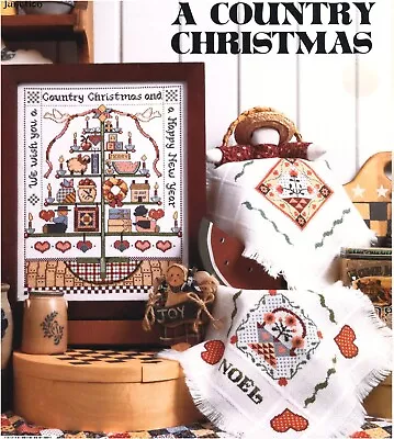 $4.99 • Buy Jeremiah Junction WE WISH YOU A COUNTRY CHRISTMAS 4 Cross Stitch Charts/Leaflet