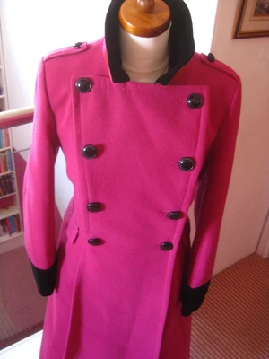 £179.99 • Buy M&S MILITARY TRENCH COAT 14 12 Pink TWIGGY Victorian Riding Fit Flare Duster