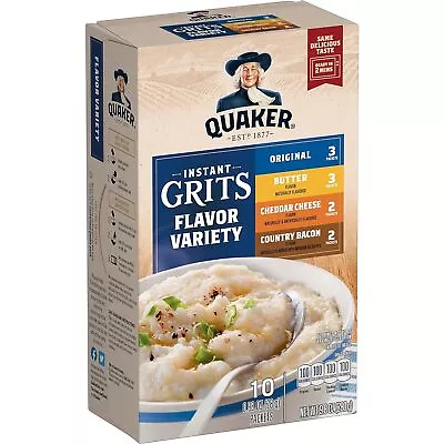 Quaker Instant Grits 4 Flavor Variety Pack 0.98oz Packets (10 Pack) • £21.71