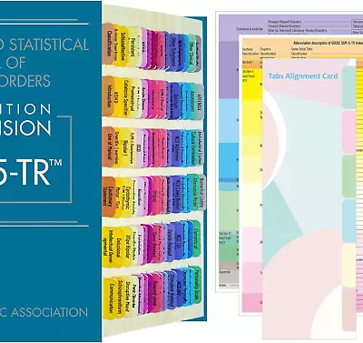 Index Tabs For DSM-5-TR 94 Printed DSM-V-TR Tabs And 18 Blank Tab Stickers Wit • $26.24