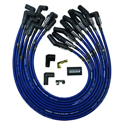 Moroso Plug Wire Set 73673; Ultra 40 Race 8.65mm Blue HEI 45deg For Ford 351W • $95.99