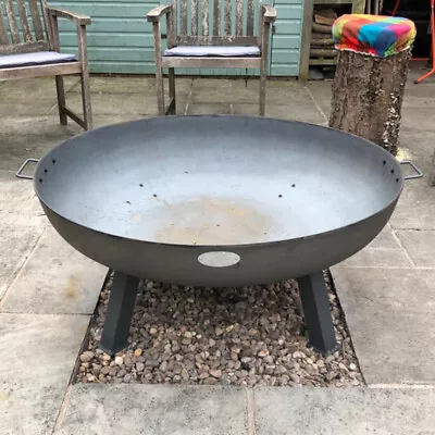 Large Garden Fire Pit Outdoor Patio Camping Cast Iron Bowl Log Burner Heater New • £197.80