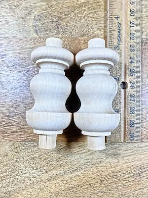 Pair Of Wood Spindles 2.24 Inch Long With .48 Inch Diameter Tenons (K9800) • $7.99