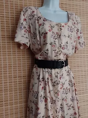 Vintage 70s 80s BHS Floral Tea Dress UK14/16 Cottagecore 40s Wartime Button Thru • £17