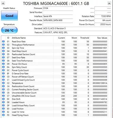 Toshiba MG06 6TB SATA HDD Hard Drive • $160