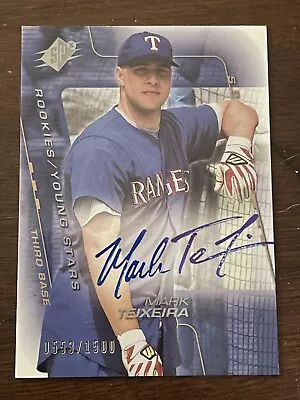 2001 SPx Mark Teixeira RC Auto /1500 Rookie Autograph New York Yankees Rangers • $14.99