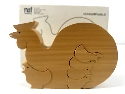 Naef Spielzung Huhnerfamilie 9237 Design Sabu Oguro Nesting Wood Chicken Puzzle • $99.99