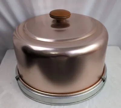 Vintage Mirro Copper Covered Aluminum Cake Saver Pan With Locking Top Carrier • $28