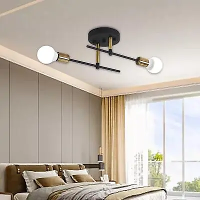 Modern Iron Ceiling Light Chandelier For Living Room Dining Room Bedroom Black • £15.61