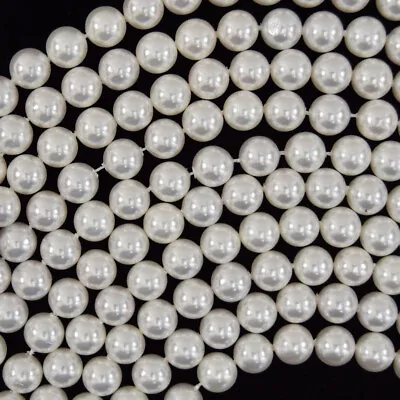 White Shell Pearl Round Beads 15.5  Strand 3mm 4mm 6mm 8mm 10mm 12mm 14mm • $5.99