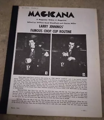 Magicana Larry Jennings' Famous Chop Cup Routine March 1965 • $12.95