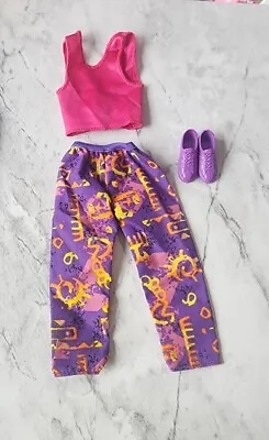 Vtg 1992 Barbie My First Ken Fashion #2944 Magenta Tank Top & Purple Print Pants • $7.37