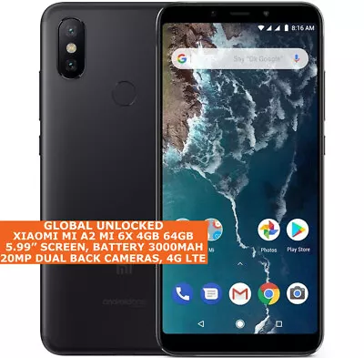 XIAOMI Mi A2 Mi 6X 4gb 64gb Octa Core 5.99  20mp Dual Sim Android LTE Smartphone • £168.37