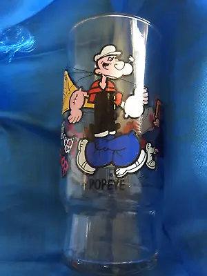 Popeye Drinking Glass Features Sweet Pea Olive Brutus & Popeye The Sailor VTG • $14