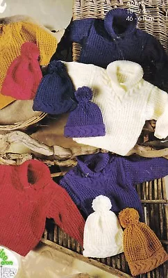 £1.99 • Buy BABY~BOYS~ROLL-NECK SWEATER/HAT ~ARAN~KNITTING PATTERN~SIZE Chest 18 -24  (J 37)
