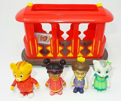 Daniel Tigers Neighborhood Trolley Car 7  Pull Back And Go W/ 4 Figures • $13.41