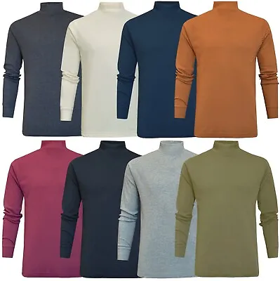 Mens Mock Neck Lightweight Baselayer Turtle Funnel Neck Winter Golf Top M - 3XL • $11.19