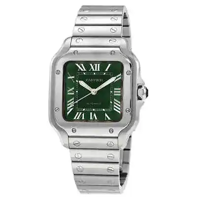 Cartier Santos De Cartier Medium Model Automatic Green Dial Men's Watch WSSA0061 • $6979.50