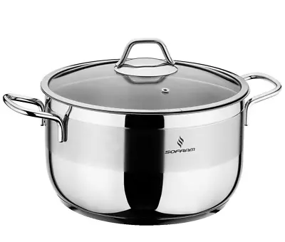 Sofram Stainless Steel Deep Casserole Pot Large Stockpot Soup Pot [4.5qt-12.4qt] • $60.95