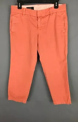 J Crew Women's Scout Chino Cropped Pants Faded Red Orange 6 Petite • $8