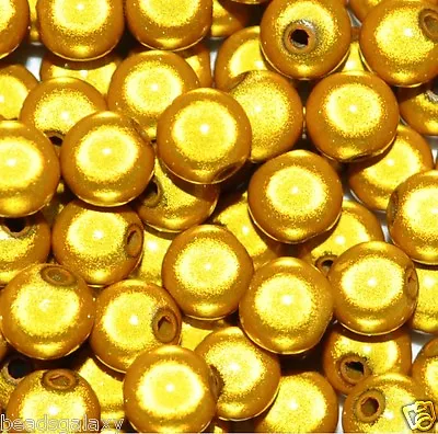 Pangaeawalker AAA Quality Round Miracle Beads 4 5 6 8 10 12 Mm Gold Yellow • £1.99