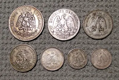 Mexico 1888-1950 15 Silver Coins 5 Centavos To 1 Peso • $120