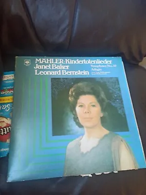 Mahler Janet Baker Bernstein Kindertotenlieder Cbs 76475 Vinyl Record Lp • £5