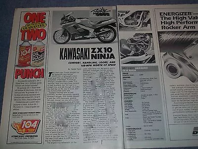 1988 Kawasaki Ninja ZX10 Vintage Info Article  Comfort Handling Looks....  • £9.49