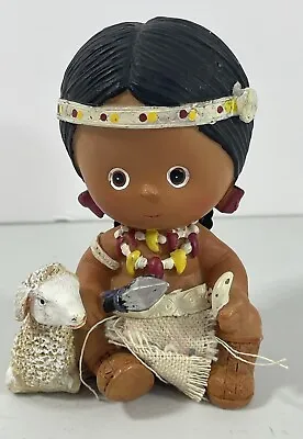 Indian Navajo Girl Child Lamb Figurine Ceramic Table Top Display Collectible  • $14.97